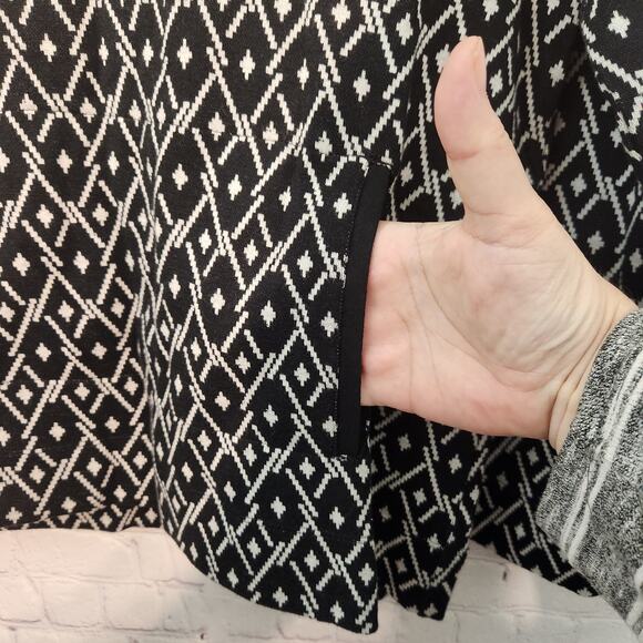 J. Jill Black & White Argyle Pullover Jersey Sweater Women's Petite S - Picture 7 of 9